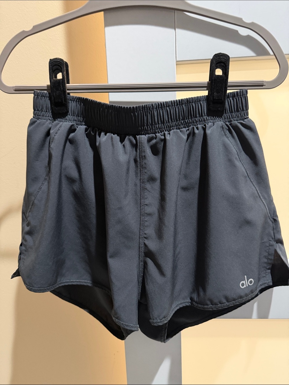ALO Yoga Charcoal Gray Women's Athletic Shorts, Worn once.